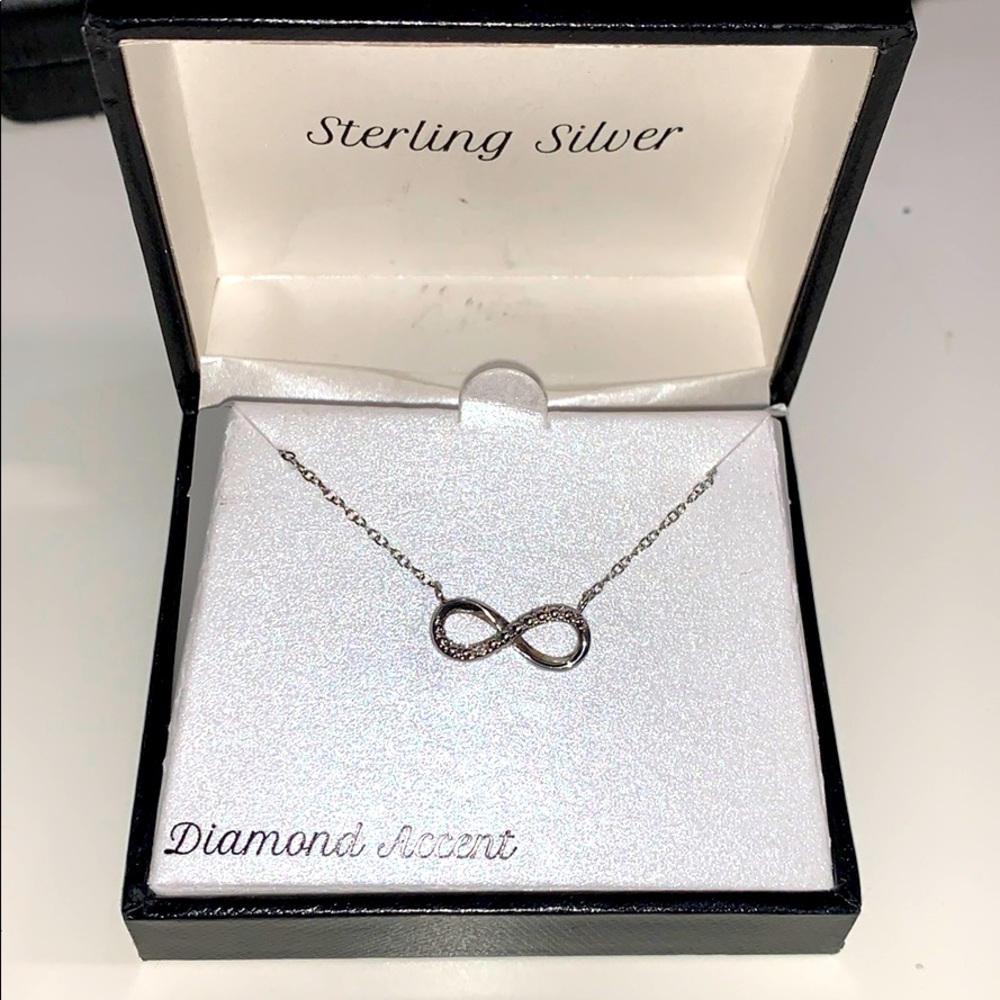 Sterling silver diamond accent infinity necklace